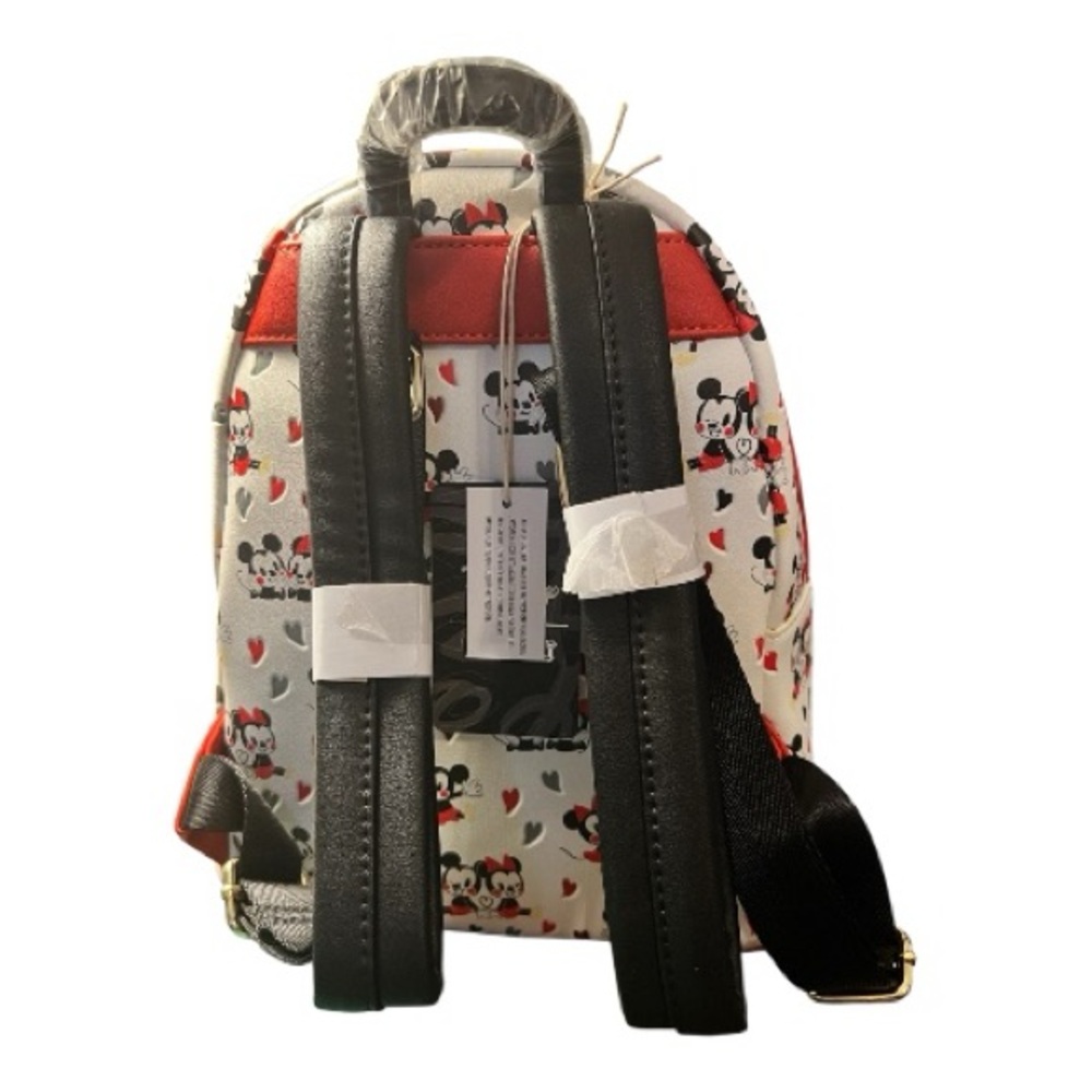 Disney Loungefly Mickey and Minnie Mouse Heart Backpack - Picture 4 of 8
